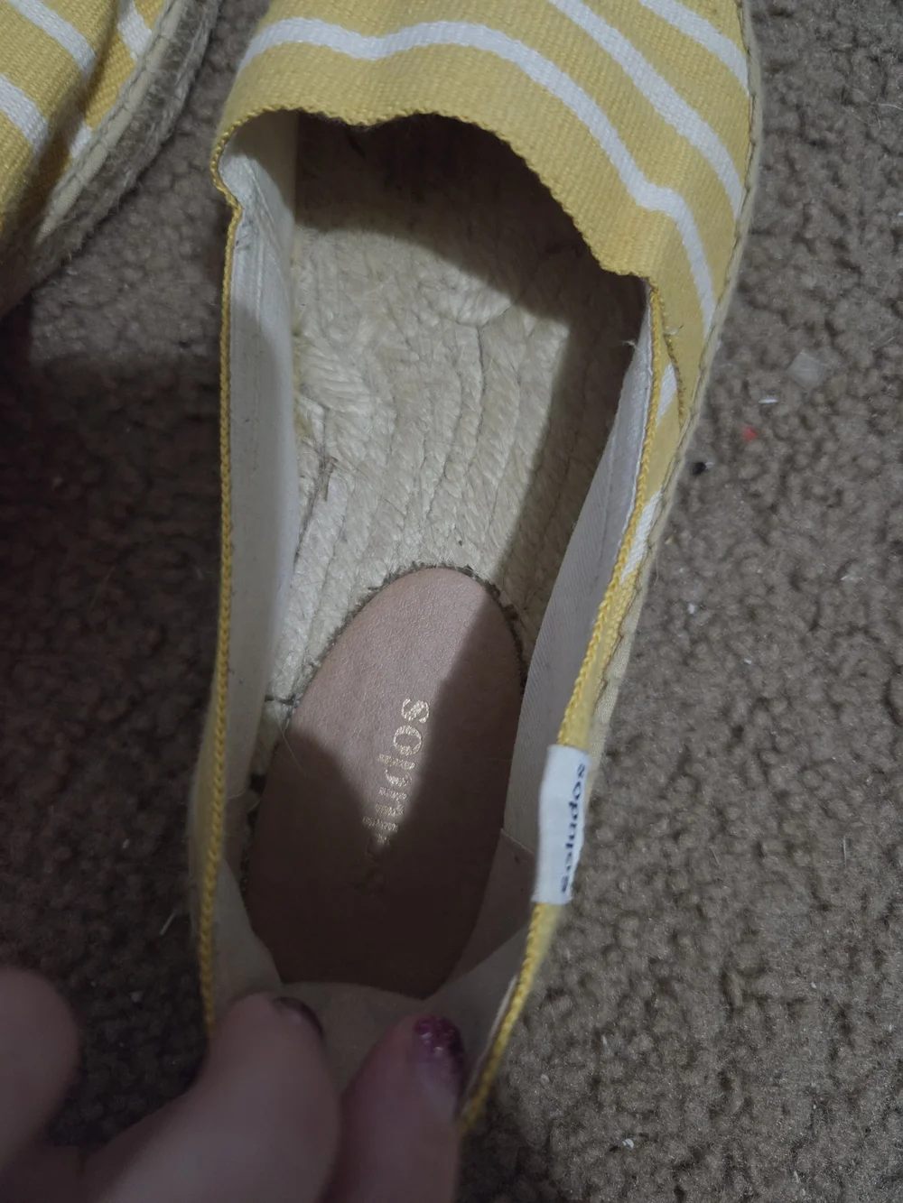 Soludos Yellow & White Striped Canvas Espadrille Slip-Ons